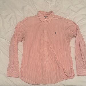 Polo Ralph Lauren Pink and White Striped Shirt